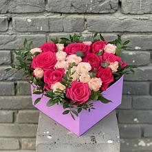 Цветочная композиция из Розы в коробке #REPLACE_PRED# Пущино