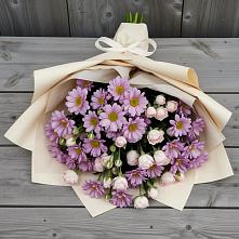 Букет цветов из:  Розы и Хризантемы в Пущино