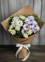 Букет цветов из:  Хризантемы и Розы в Пущино