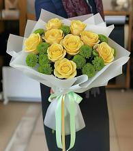 Букет цветов из:  Хризантемы и Розы в Пущино