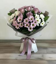 Букет цветов из:  Хризантемы и Розы #REPLACE_PRED# Пущино